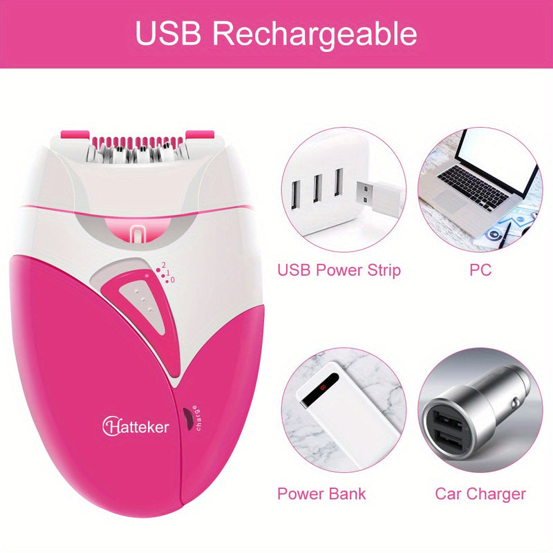 Electric Female Epilator, Full Full Body Hair Remover, Rechargable Bikini Underarms Hair Removal Device, Summer Essentials for Women