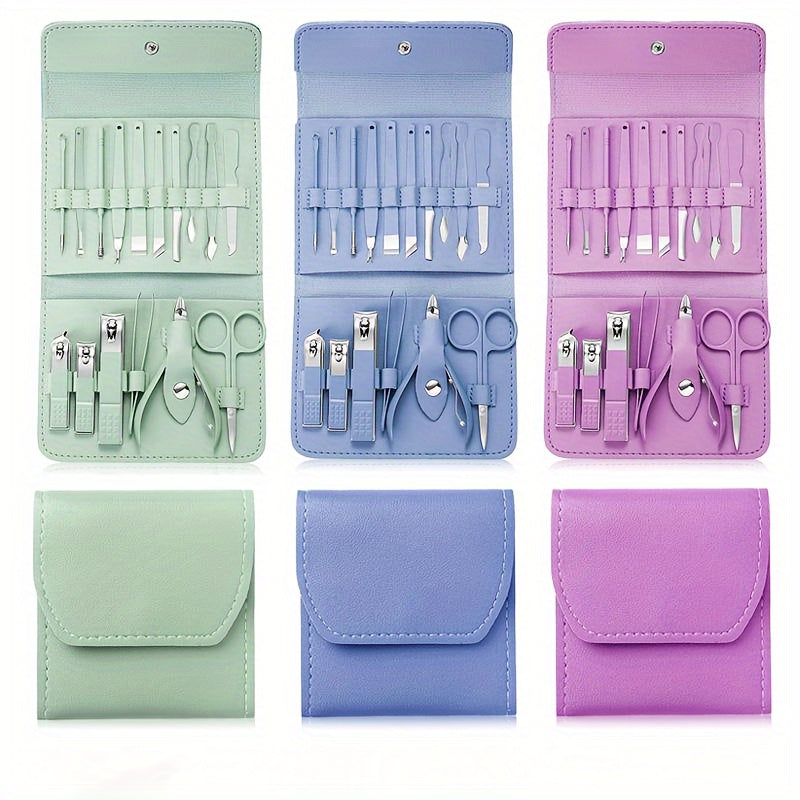 Professional Nail Clippers and Cuticle Nippers Set with Travel Case - Perfect for Grooming on the Go