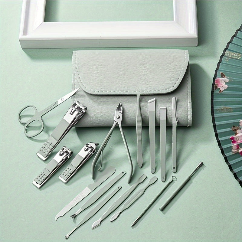 Professional Nail Clippers and Cuticle Nippers Set with Travel Case - Perfect for Grooming on the Go