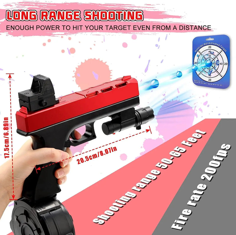 Electric Glock Splat Gun Gel Gun Toys Blaster Automatic Water Beads Pistol Splatter Ball Gun Gifts for Boys Girls Adults Kids